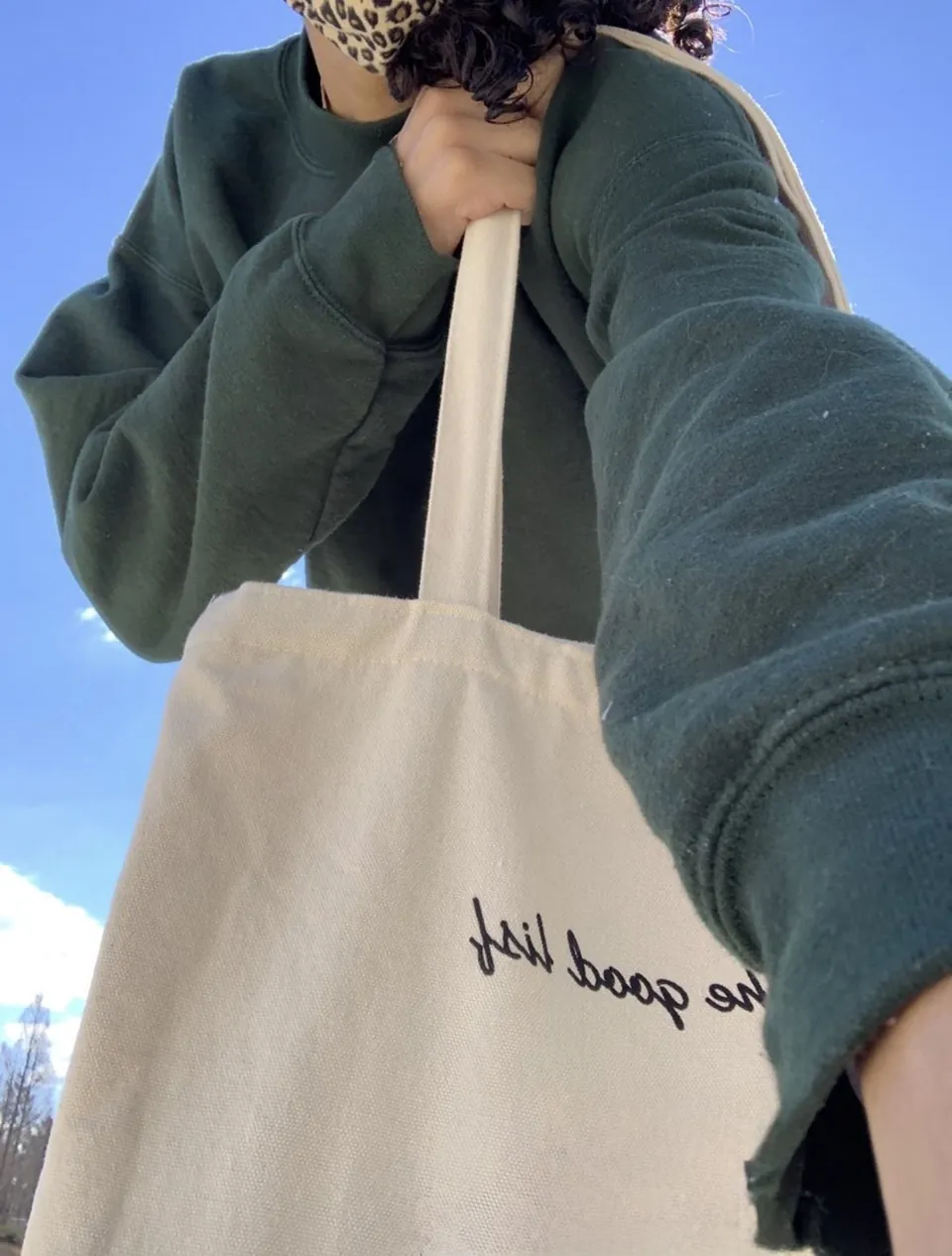 Canvas tote, script print