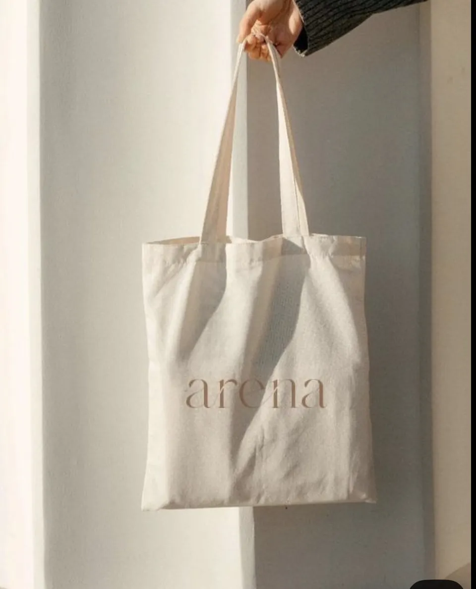 Cotton tote, tone on tone