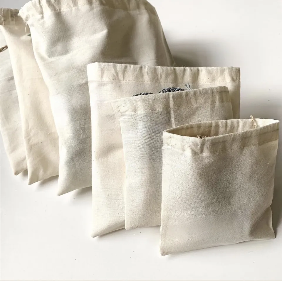 Drawstring pouches, three sizes
