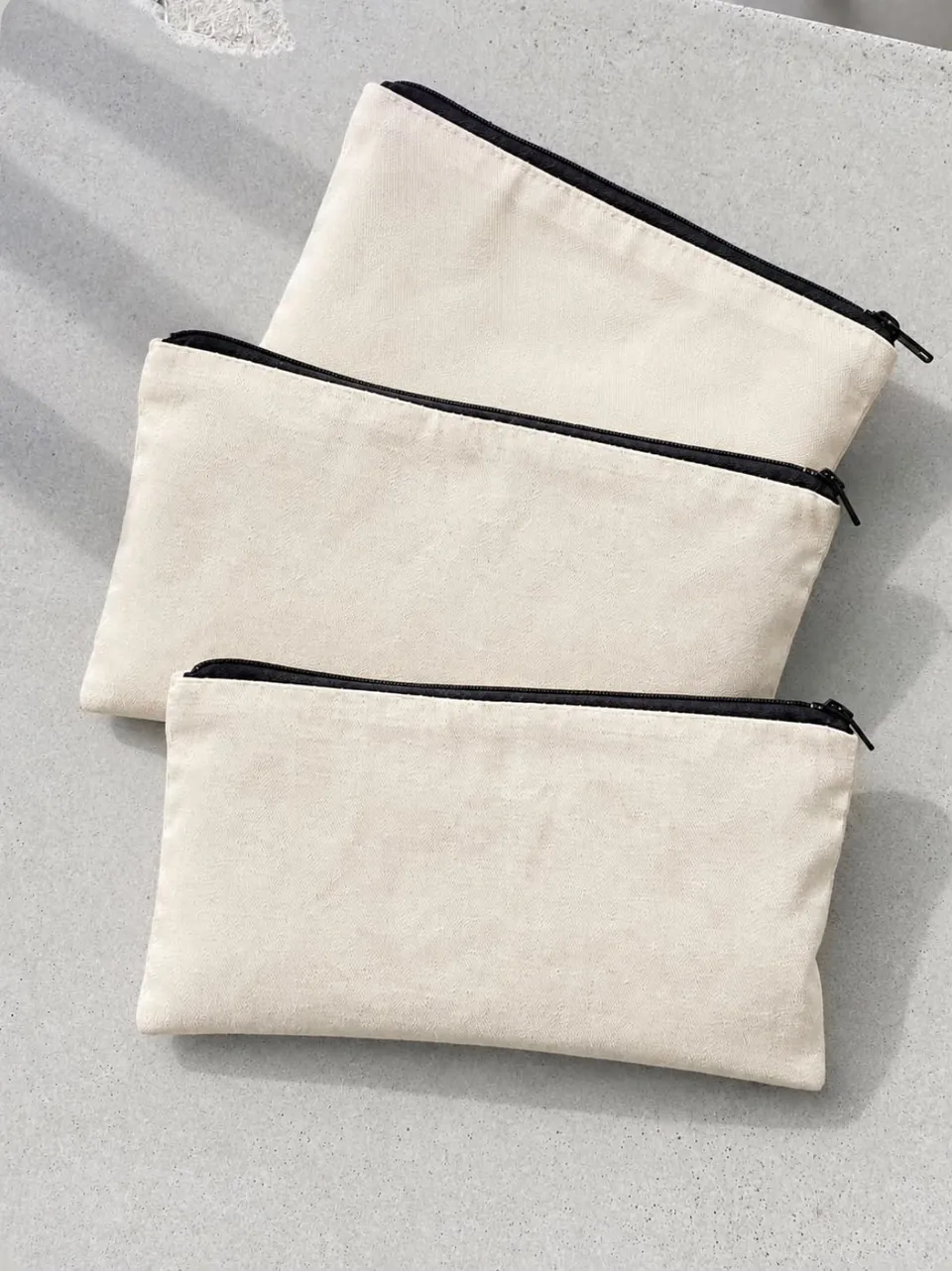 Cotton zip pouches